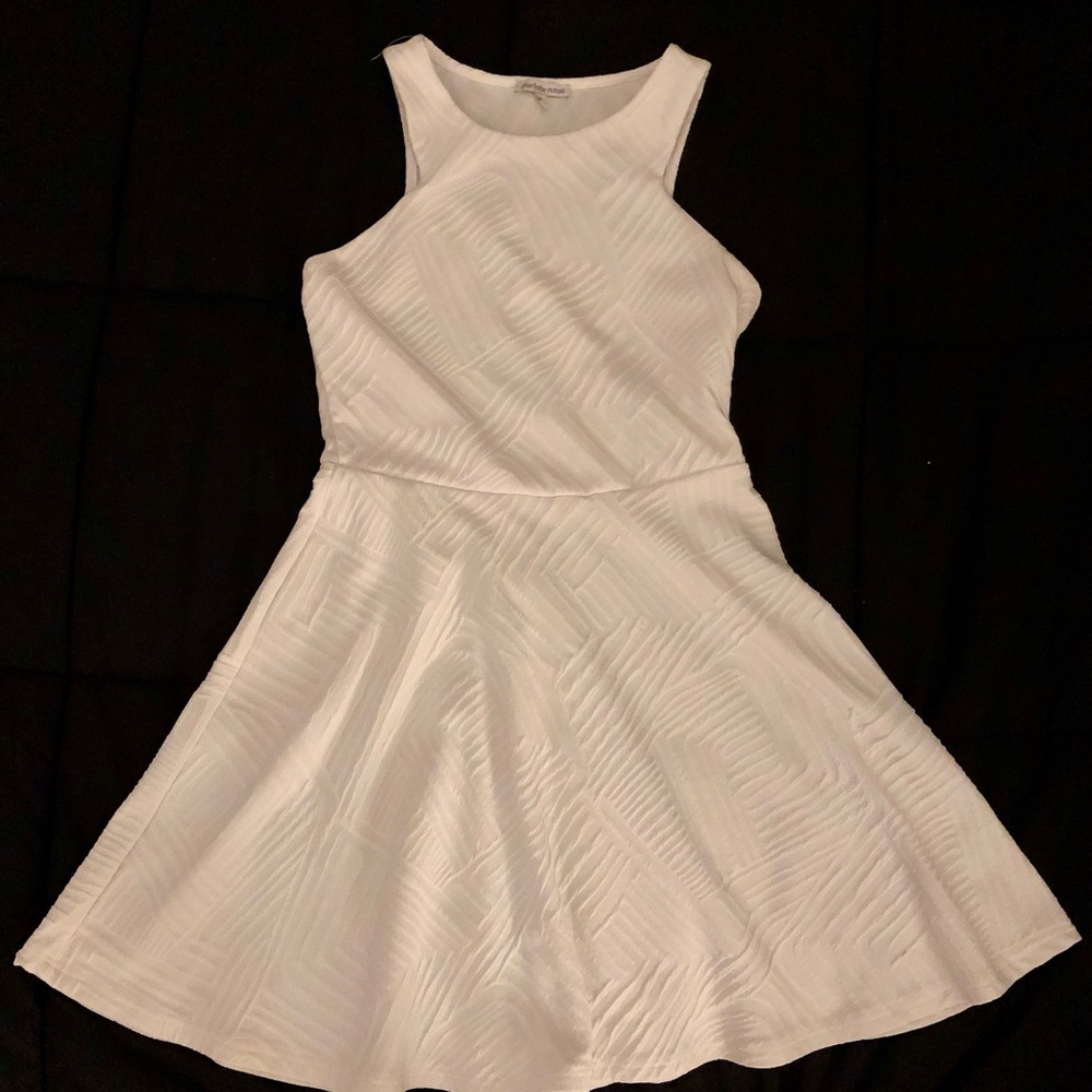 Girl’s White Textured Fit-and-Flare Dress